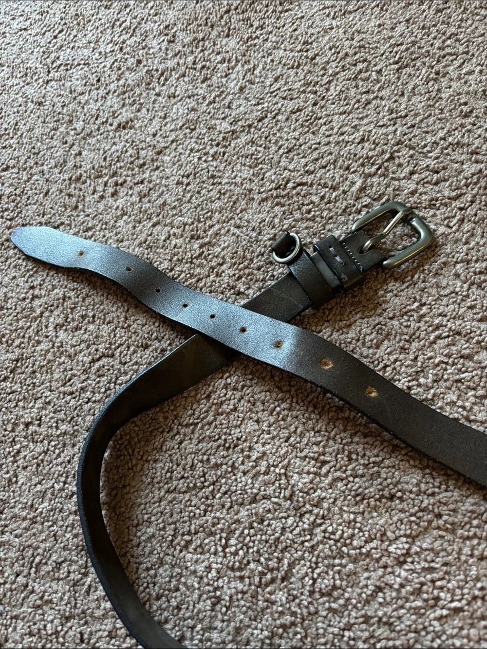 #315 Women's Black Leather Belt with Silver Buckle